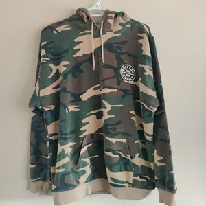 Brixton Camouflage Hoodie in Green and Tan